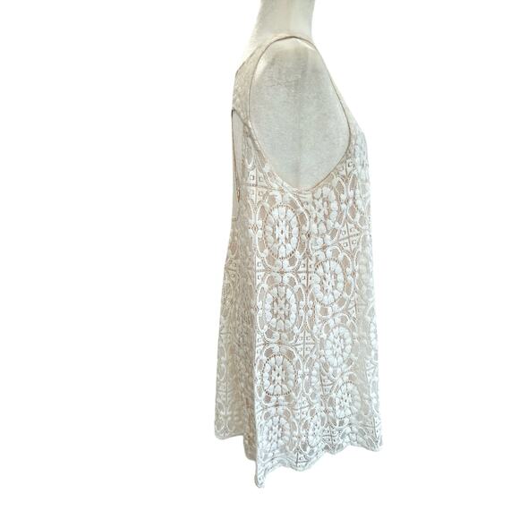 Free People Dress Womens Small Cream Lace‎ Boho Babydoll Coquette Cottage Core - Picture 10 of 12